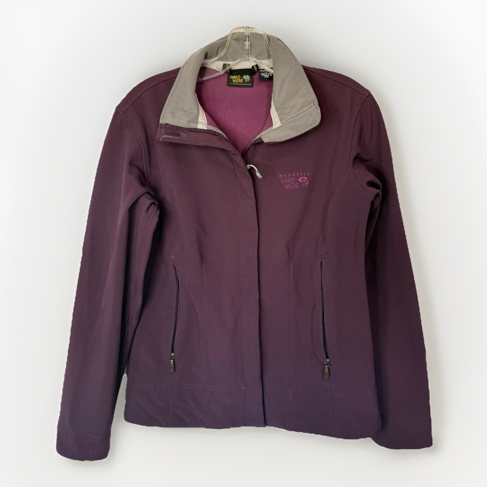 Mountain Hardwear Womens Small Purple Soft Shell Fleece Lined Full Zip Jacket